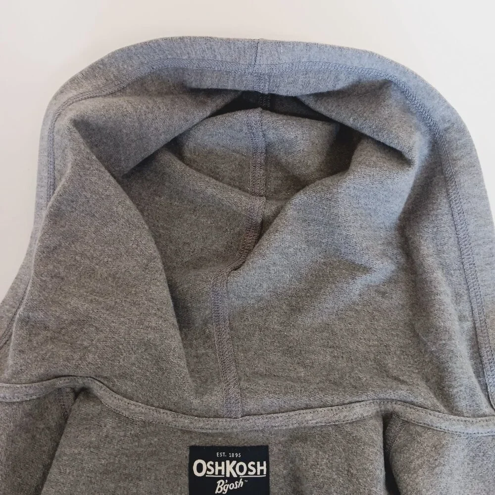 OshKosh B'gosh Kids Heathered Gray Full Zip Embroidered Hoodie Size 6